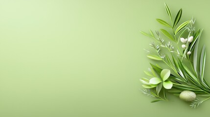 Poster - Earthy solid olive green background, offering a calm, rich tone ideal for nature-inspired or eco-conscious visual themes.