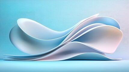 Fototapete - Modern blue background with gently curved lines, creating a flowing, contemporary look.