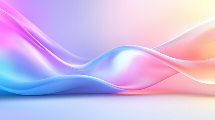 Poster - Wavy, vibrant rainbow background with fluid curves and soft color transitions, adding a lively feel to any design.