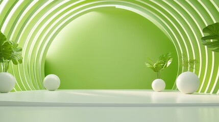 Poster - Minimal green backdrop with elegant abstract patterns and open space for adding text, logos, or branding elements.