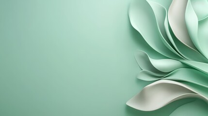 Poster - Minimal green backdrop with elegant abstract patterns and open space for adding text, logos, or branding elements.