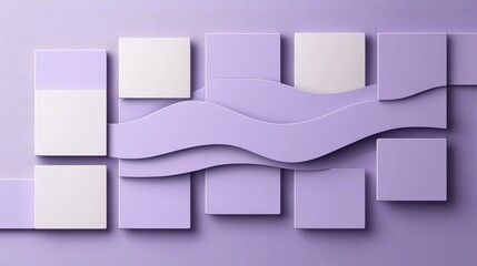Poster - Deep, structured purple background with refined grid lines and shadow layering, adding a modern and sophisticated feel.