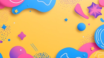 Poster - Abstract Colorful Shapes Background Design Yellow Blue Pink