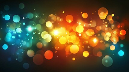 Wall Mural - Colorful Bokeh Lights Abstract Background
