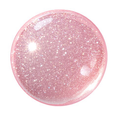 Poster - soft pink nail polish with glitter isolated on transparent background Generative Ai.