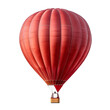 © ruangrit19 - Vibrant Red Hot Air Balloon Floating in Serene Sky with Panoramic Scenery