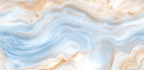 Poster - Abstract marble texture with blue and beige swirls creates a soothing, organic pattern ideal for backgrounds or artistic projects.