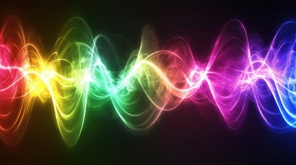 Poster - Colorful Sound Waves Abstract Design