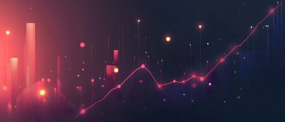 Poster - Abstract digital background featuring colorful graphs and data visualizations for modern technology and finance concepts.