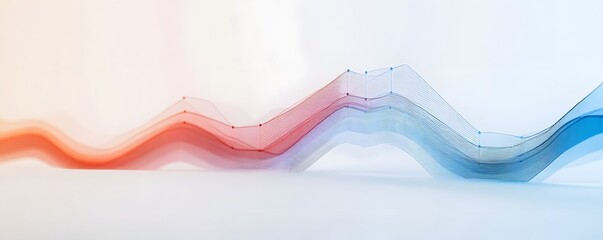 Fototapete - Abstract wave patterns in vibrant colors represent data trends and analytics, ideal for business and technology themes.