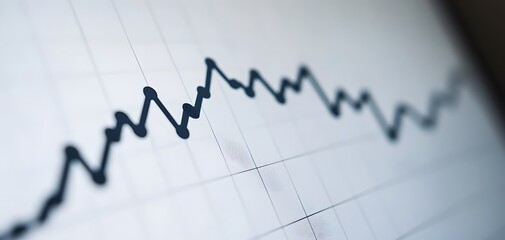 Poster - Close-up of a line graph illustrating fluctuating data trends, perfect for financial and analytical presentations.