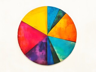 Poster - Vibrant circular abstract art featuring colorful segments, perfect for modern decor and artistic themes.
