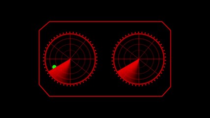 Poster - Radar detection screen display animation with an alpha channel loop. The radar screen highlights real-time detection and tracking features. Radar screen.