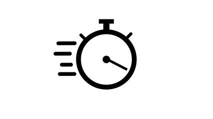 Poster - Clock icon time lapse of clock with black numbers and arrows on white background. Timelapse moving fast from 12 to 12 in seamless loop. Watch or clock icon animation.