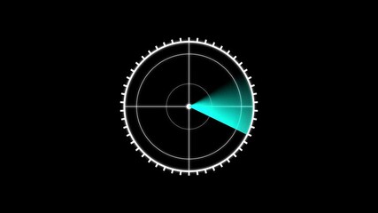 Poster - Radar loop animation digital screen scanning for air targets. Military radar searching for enemies in airspace.