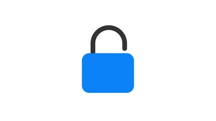 Poster - Security lock icon on white background.