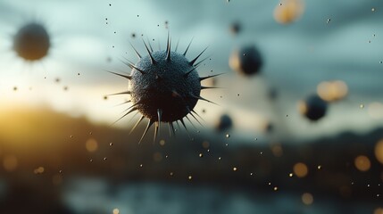 Poster - Spherical Virus Particles in Abstract Background