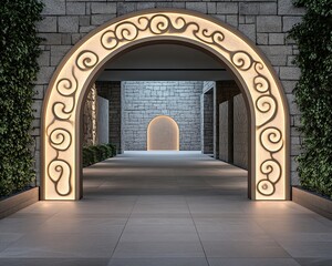 Wall Mural - explore the captivating architectural design of a stunning illuminated archway in modern spaces