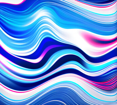 Blue and colorful wavy dynamic motion graphics. light motion shape curve. wavy banner template. background texture, neat cracks, 8k quality. generative ai	