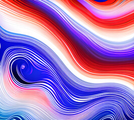 Leinwandbilder - Blue and colorful wavy dynamic motion graphics. light motion shape curve. wavy banner template. background texture, neat cracks, 8k quality. generative ai	