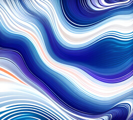 Leinwandbilder - Blue and colorful wavy dynamic motion graphics. light motion shape curve. wavy banner template. background texture, neat cracks, 8k quality. generative ai	