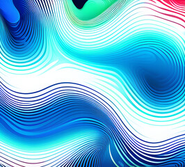Leinwandbilder - Blue and colorful wavy dynamic motion graphics. light motion shape curve. wavy banner template. background texture, neat cracks, 8k quality. generative ai	