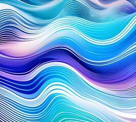 Leinwandbilder - Blue and colorful wavy dynamic motion graphics. light motion shape curve. wavy banner template. background texture, neat cracks, 8k quality. generative ai	