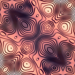Fototapete - Fascinating symmetrical wavy complex pattern with a colorful palette of shades. 3d rendering digital illustration