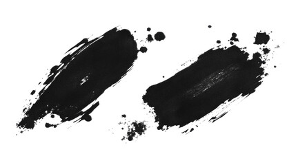 Poster - Black ink blots isolated. transparent background