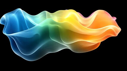 Poster - A colorful, flowing abstract shape against a black background