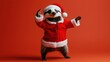 © vlntn - Badger in Santa Outfit Dancing