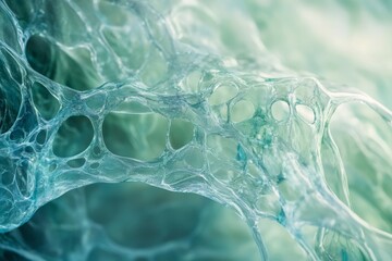 Poster - This image presents a mystical web of tendrils weaving artistic green and blue forms, conveying an otherworldly atmosphere with a sense of dynamic fluidity.