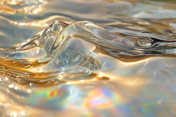 Poster - An enchanting display of abstract golden flows capturing dynamic light play and the essence of beauty in motion, evoking emotions of wonder and awe.
