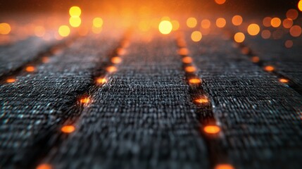 Poster - Textured Fabric Close-Up with Glowing Elements