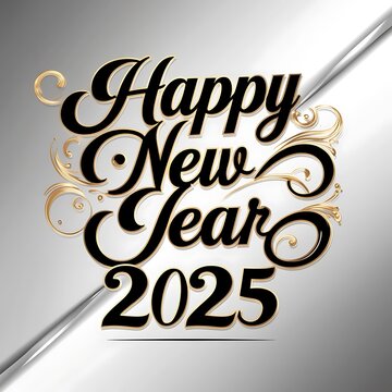 A luxurious Black and Golden Happy new Year 2025 Background, Wallpaper Photo for Social Media. Ai Generated