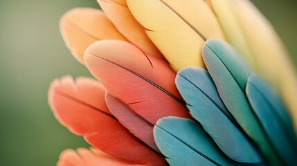 Poster - Colorful Feathers in Vibrant Shades of Nature