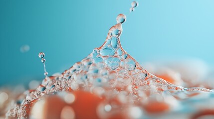 Poster - Close-Up View of Water Droplets Under Microscope