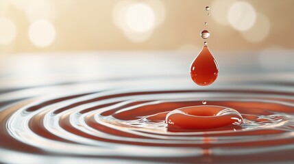 Poster - Ink Drop Splashing in Water with Ripples