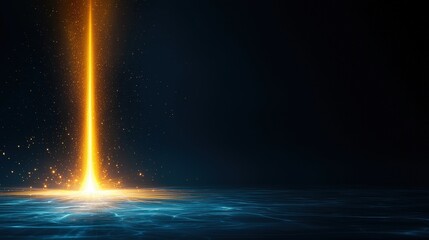 Wall Mural - a bright orange light is shooting out of the ground