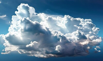 Sticker - Fluffy White Cloud on a blue background