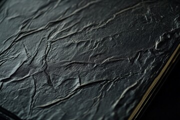 Poster - A close-up of a matte black surface with elegant texture, symbolizing depth and mystery, offering a modern aesthetic appeal that's both minimalistic and sophisticated.