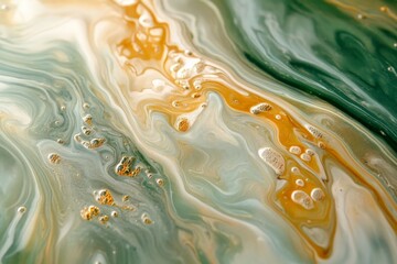 Poster - Soft jade green with gold swirling in an artistic texture, capturing a calm and soothing aesthetic that blends modern design with a timeless sense of elegance.