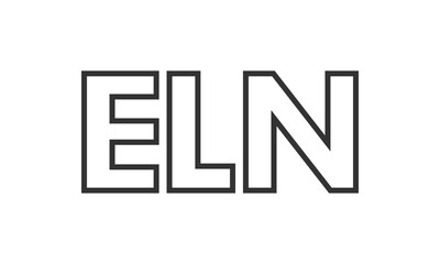 Poster - ELN logo design template with strong and modern bold text. Initial based vector logotype featuring simple and minimal typography. Trendy company identity.