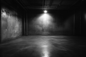Aufkleber - A stark, industrial-style room illuminated by a lone light bulb evokes feelings of solitude and introspection, contrasting with the warmth of Thanksgiving celebrations.