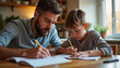 © ON - Studio - A father and son creatively drawing together at home on a warm Father's Day afternoon