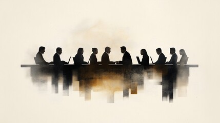 Poster - Business Leaders Collaborating at a Table