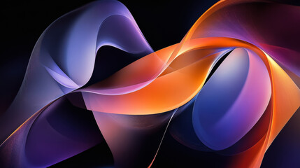 Poster - Abstract colorful wave patterns showcasing vibrant hues blending together in a dynamic composition against a dark background