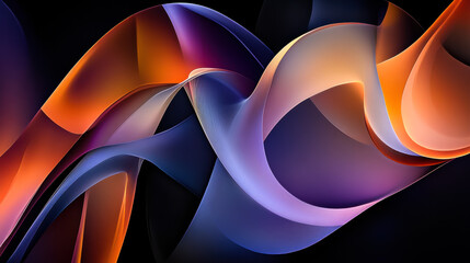 Poster - Abstract colorful wave patterns showcasing vibrant hues blending together in a dynamic composition against a dark background