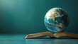 © Liera - A globe resting on an open book symbolizes global knowledge and exploration.