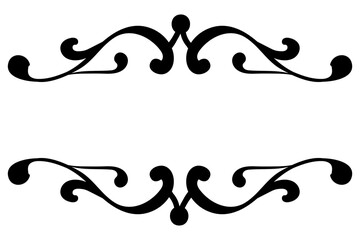 Wall Mural - black ornamental filigree png frame sticker